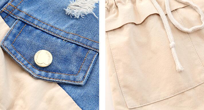 Trench-coat en jean pour enfant, style simple et tendance