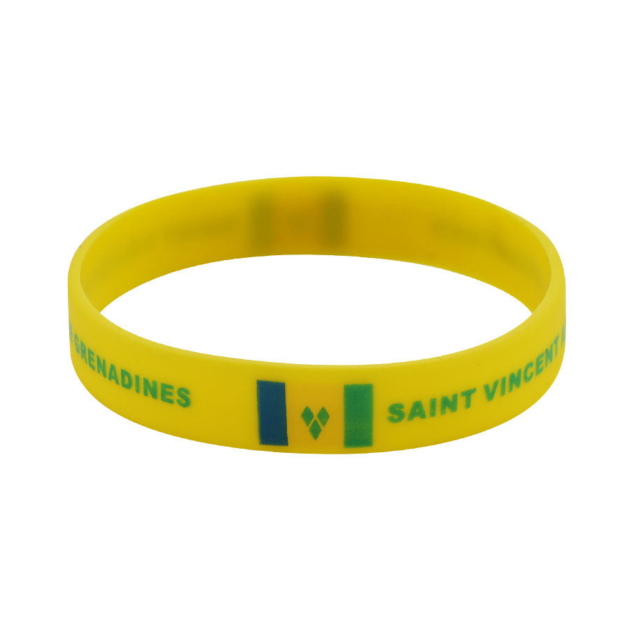 Bracelet drapeau silicone unisexe – accessoire sport 20 cm, style FIFA