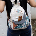 Sac cabas chat 3D parent-enfant toile – style chinois artistique écru