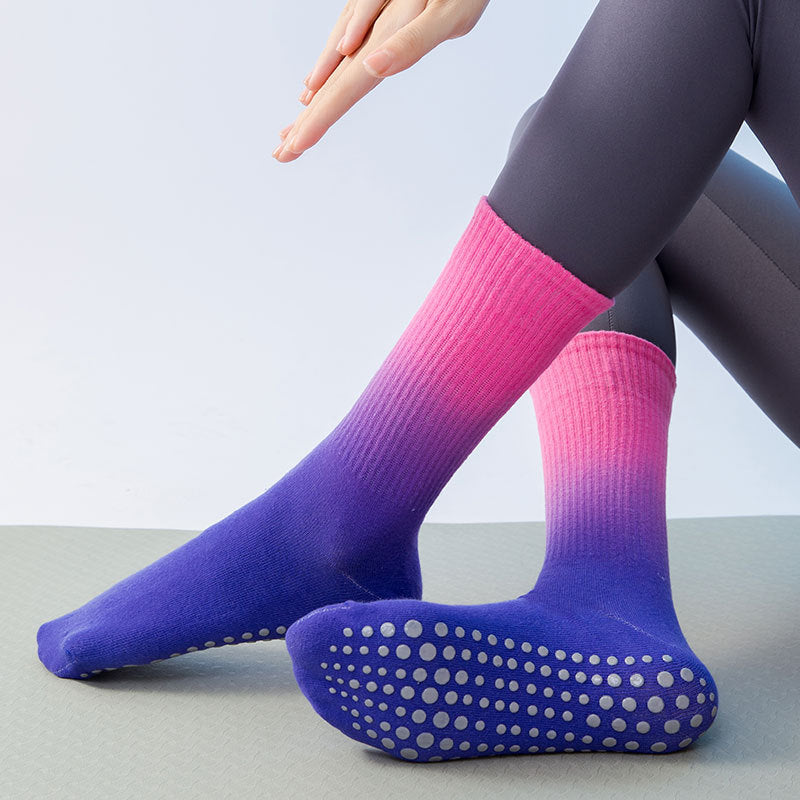Chaussettes sport femmes dégradé anti-glisse coton – low-top