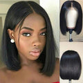 Perruque courte bob cheveux humains brésiliens noirs Remy femme