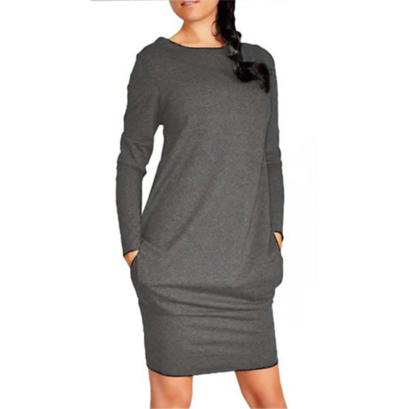 Jupe hanche unie en coton – style simple et confortable