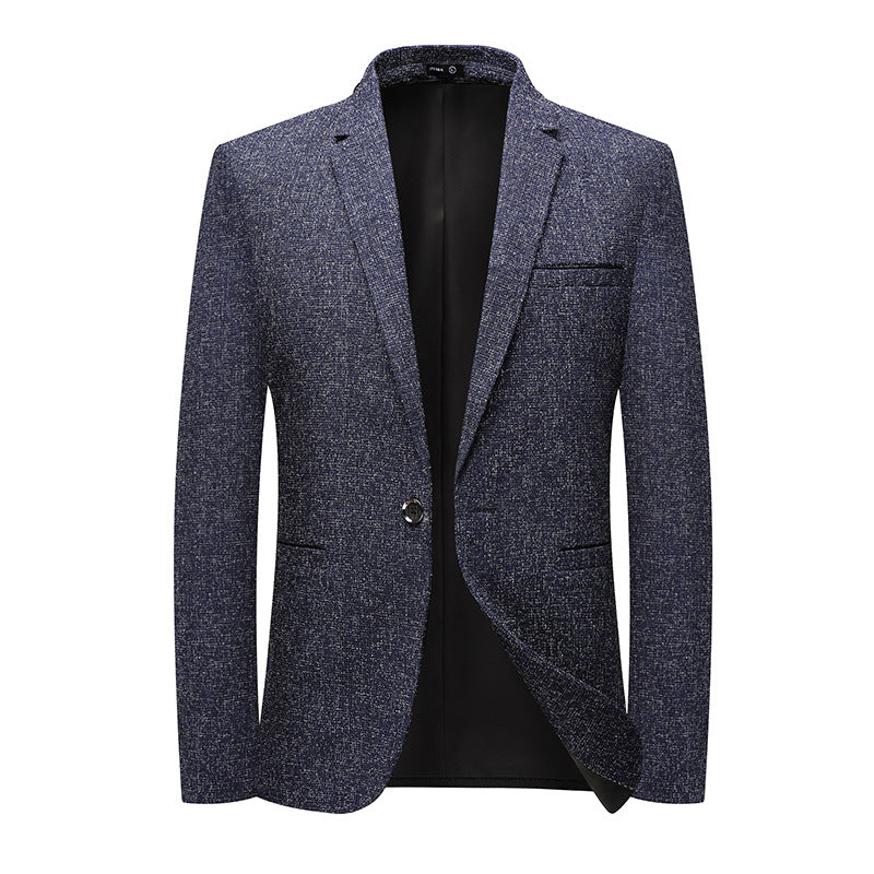 Veste costume slim fit coréenne un bouton – bleu/gris élégant business casual M-4XL