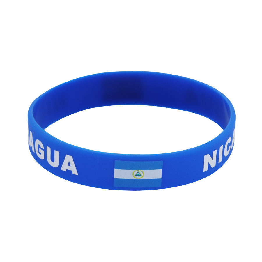Bracelet drapeau silicone unisexe – accessoire sport 20 cm, style FIFA