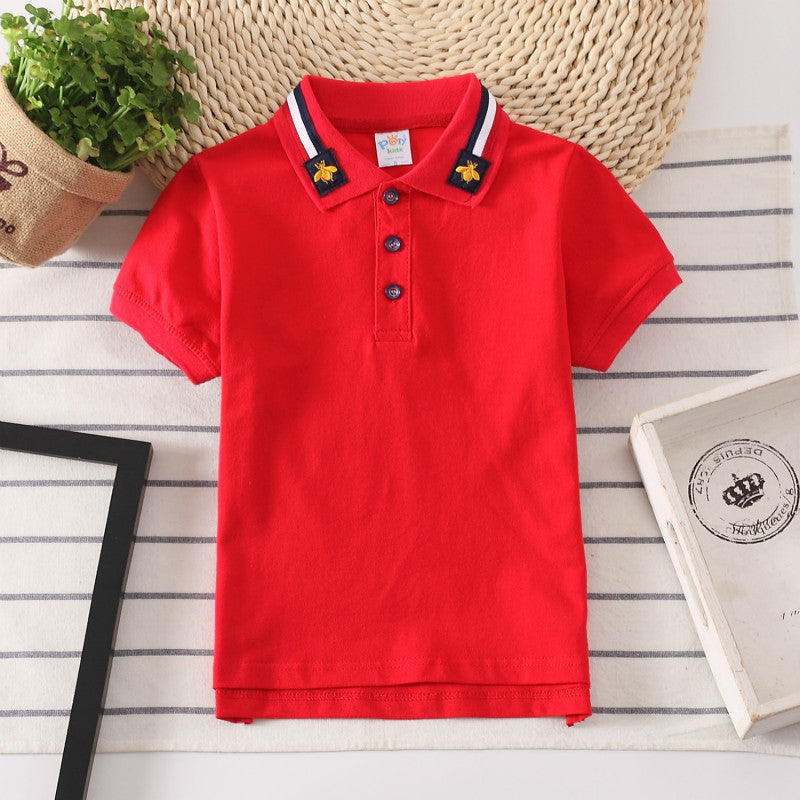 Polo enfant uni style coréen manches courtes