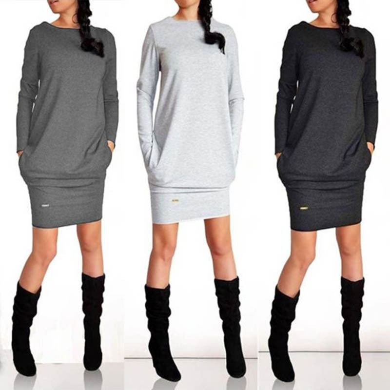 Jupe hanche unie en coton – style simple et confortable