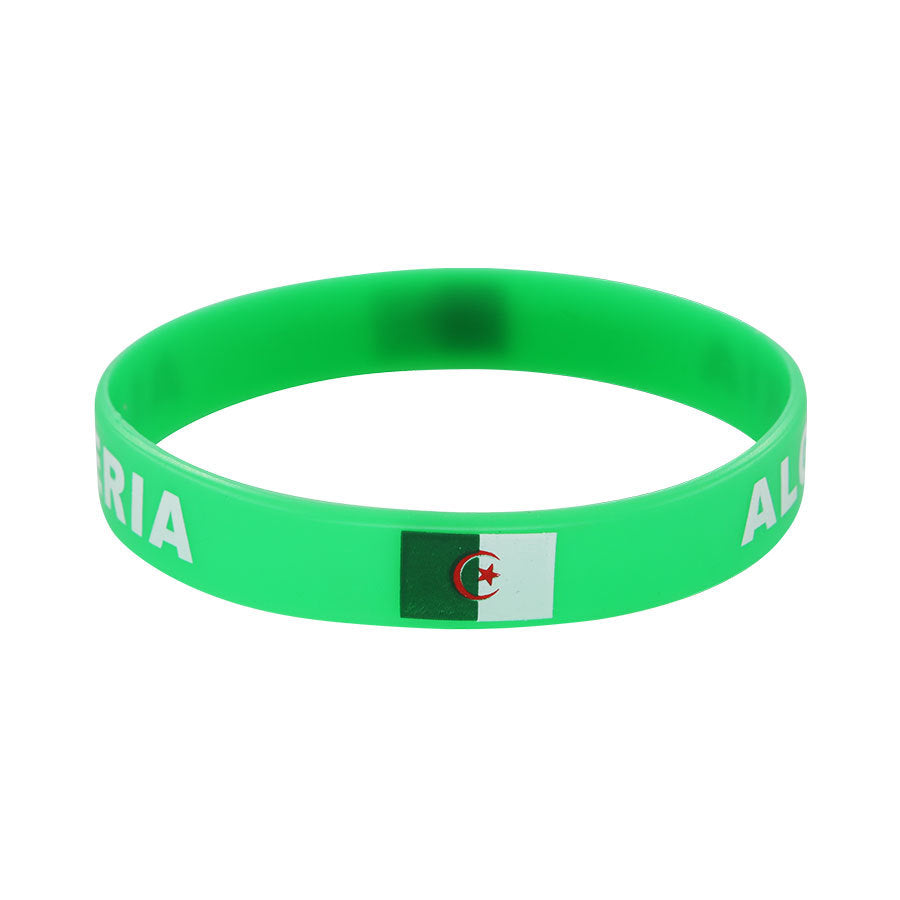 Bracelet drapeau silicone unisexe – accessoire sport 20 cm, style FIFA