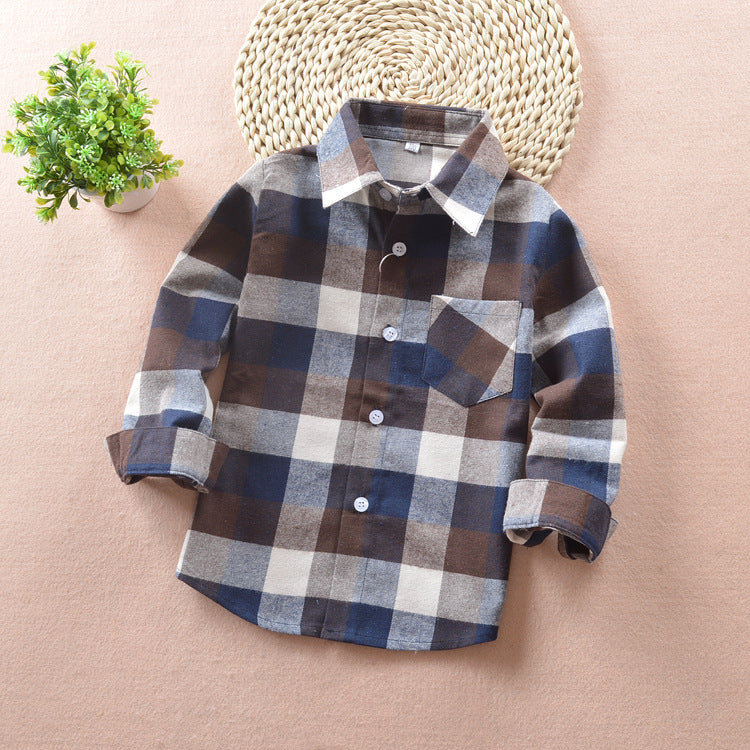 Chemise à carreaux 100% coton garçon
