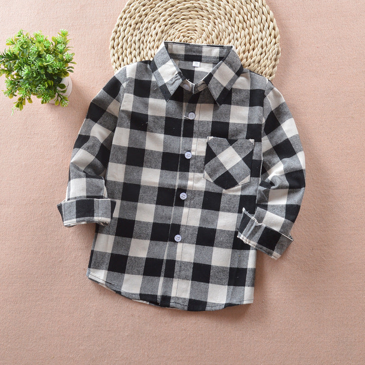 Chemise à carreaux 100% coton garçon