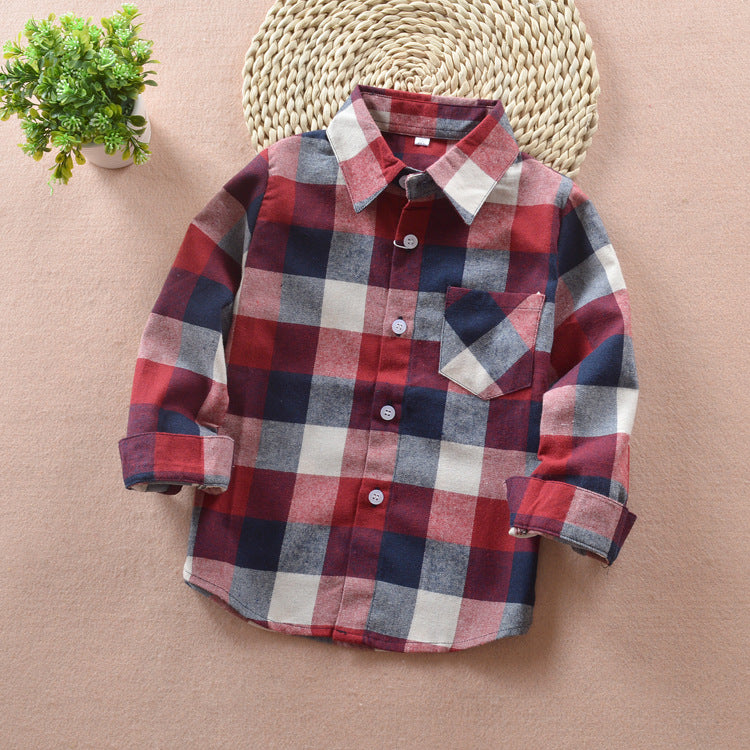 Chemise à carreaux 100% coton garçon