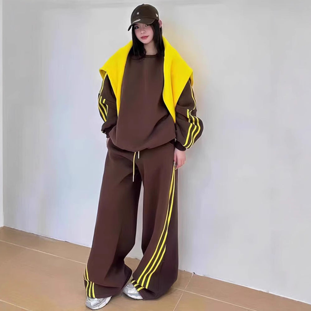Twin set sportswear femme renforcé – Ensemble 2 pièces coton automne avec poches et cordon