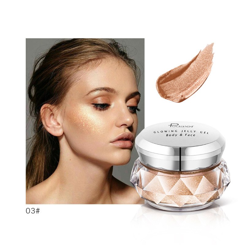 Face & body gel highlighter – Mermaid effect eyeshadow – Glitter glow – Golden liquid highlighter & bronzer