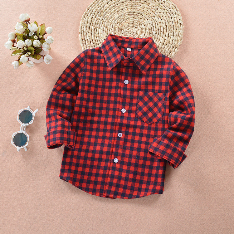Chemise à carreaux 100% coton garçon