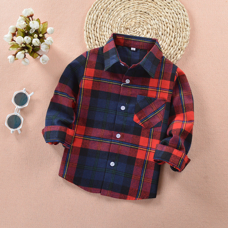 Chemise à carreaux 100% coton garçon