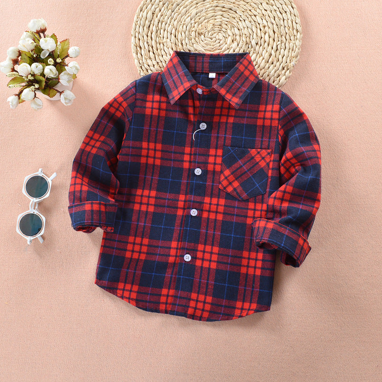 Chemise à carreaux 100% coton garçon