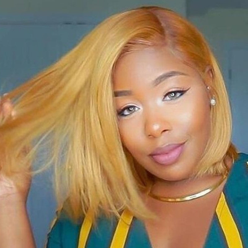 Perruque blonde, noir , rouge courte effet naturel – Fibres synthétiques réalistes