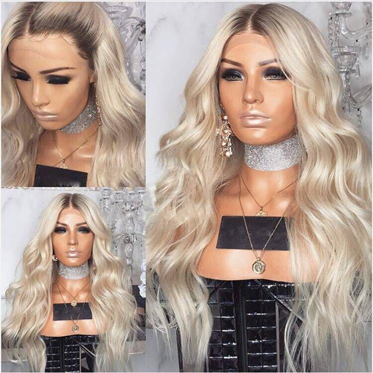 Perruque blonde bouclée longue 72cm européenne/américaine – fibre haute température
