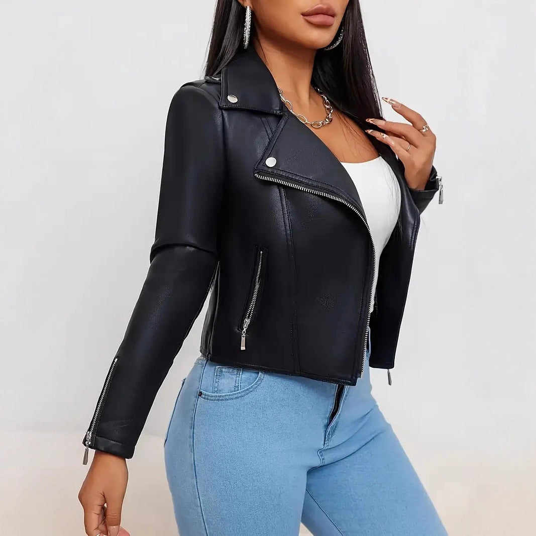 Veste Femme Noire Tendance – Manteau Streetwear Manches Longues