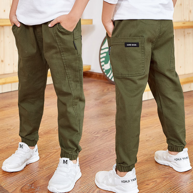 Pantalon léger enfant garçon été – coton et lin, coupe fine et confortable
