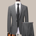 Costume homme slim fit rayé style coréen – ensemble 3 pièces printemps-automne pour mariage et cérémonie