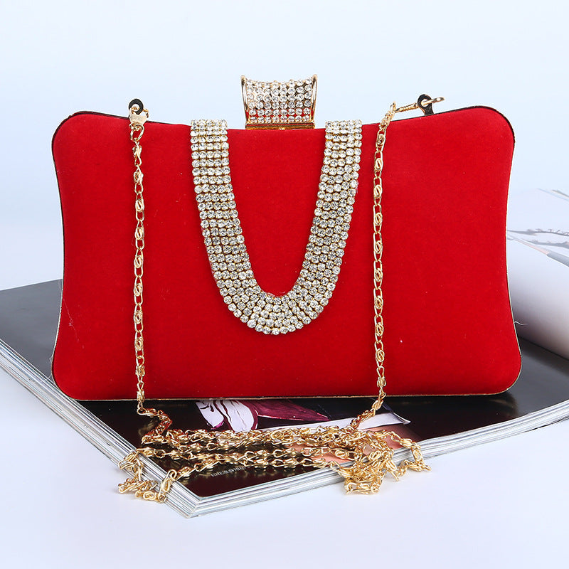 Sac en suédine style européen et américain avec motif en losange