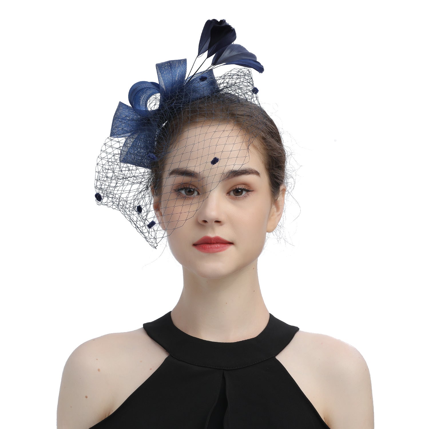 VOILE MARIÉE NOEUDS CHEVEUX CHAPEAU FASCINATEUR FLEURS FILET PAPILLONS