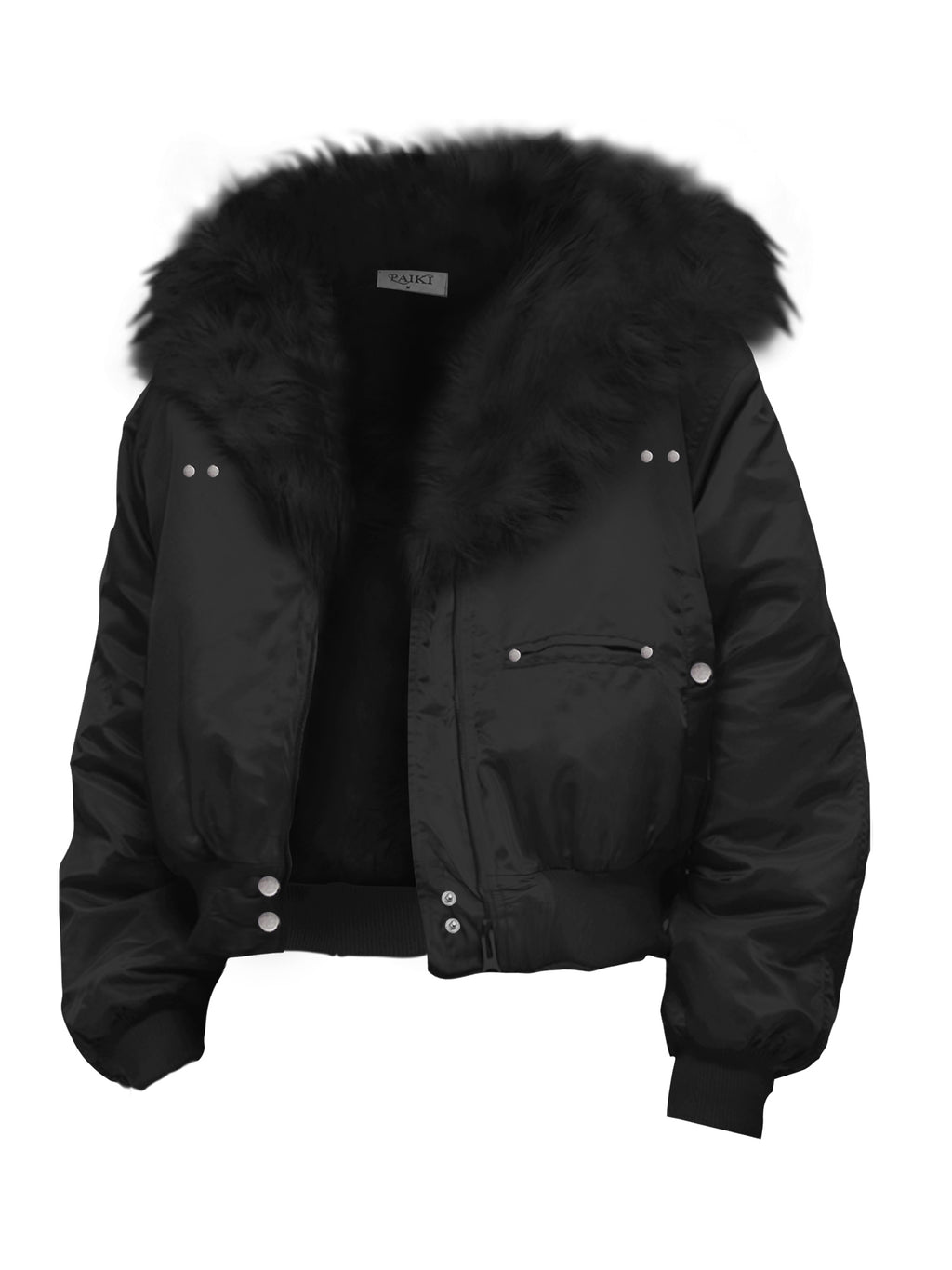 Manteau Air Force luxe vison gravé montagne, protection grand froid.