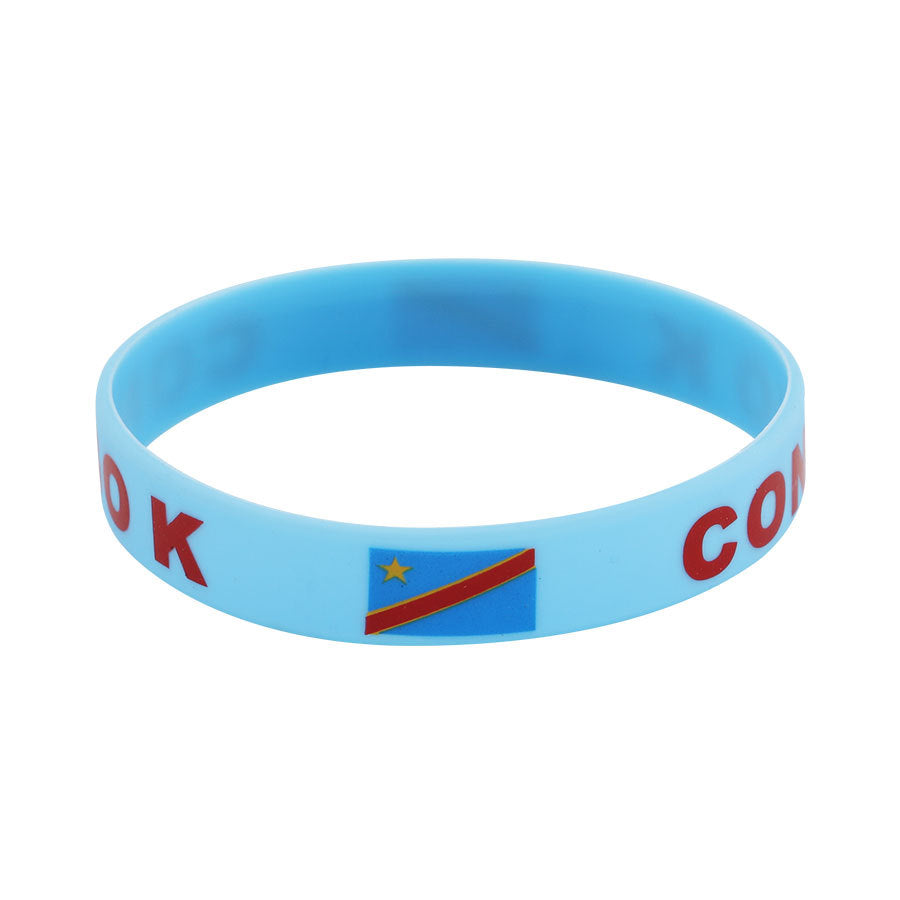 Bracelet drapeau silicone unisexe – accessoire sport 20 cm, style FIFA