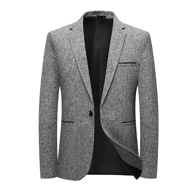 Veste costume slim fit coréenne un bouton – bleu/gris élégant business casual M-4XL