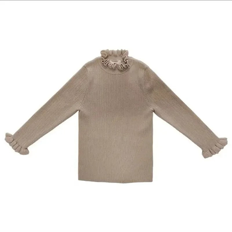Robe de Princesse sans manches fille + sweater – rouge chinois/thé au lait