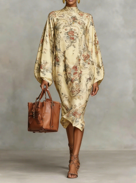 Robe flowy imprimé digital rétro frais – tendance printemps 2026