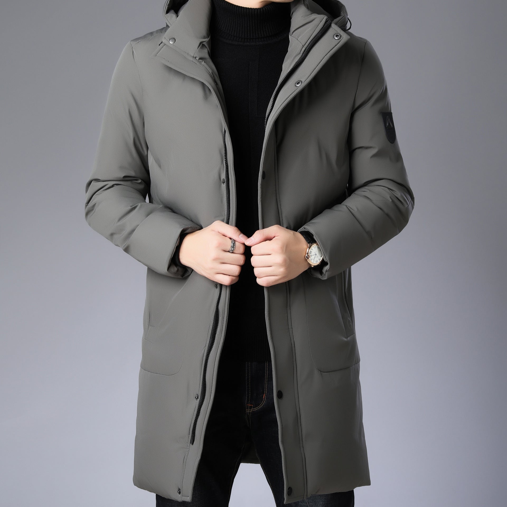 Manteau à capuche ample homme grande taille – respirant et résistant XL-5XL noir/gris