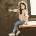 Costume enfant en jean avec manches en dentelle – ensemble pantalon, style chic