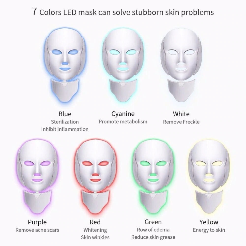 Masque LED Visage & Cou – Soin Anti-Âge & Éclat