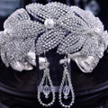 SERRE-TÊTE MARIÉE FAIT MAIN FEUILLES STRASS – ACCESSOIRE MARIAGE ÉLÉGANT