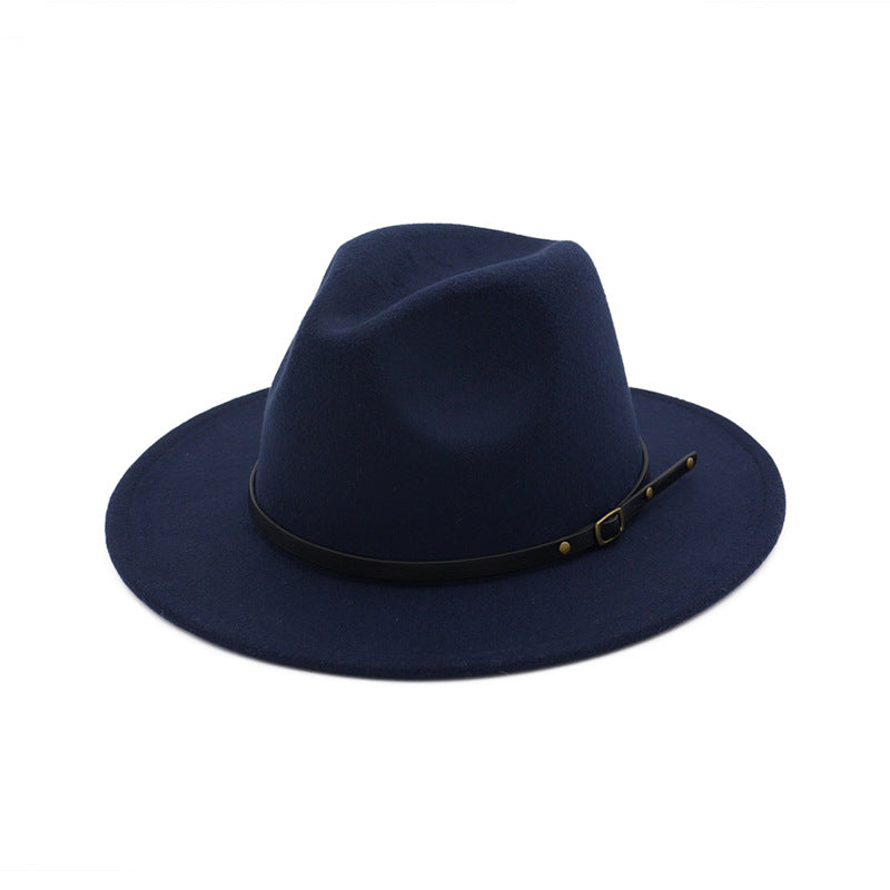 Chapeau fedora en laine automne-hiver – Fedora noir/rouge homme femme style église Panama