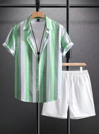 Ensemble chemise manches courtes + short coton casual – 7 coloris été chic