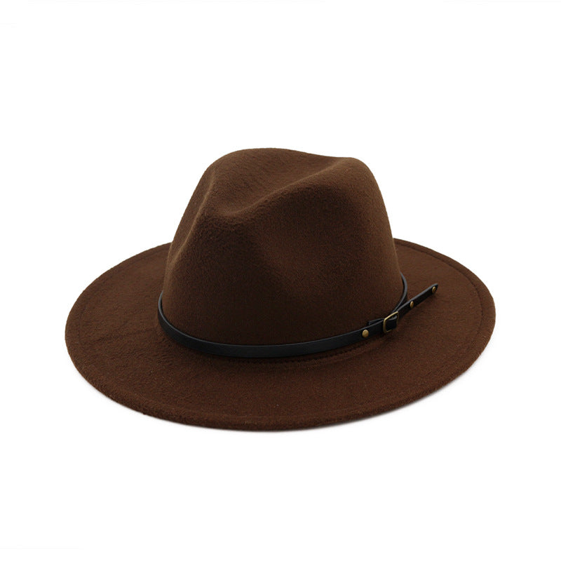 Chapeau fedora en laine automne-hiver – Fedora noir/rouge homme femme style église Panama