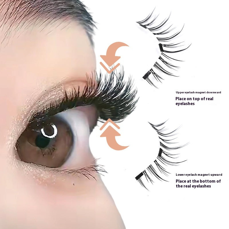 Trio of Magnetic False Eyelashes Without Glue – Natural, Long-Lasting, Reusable