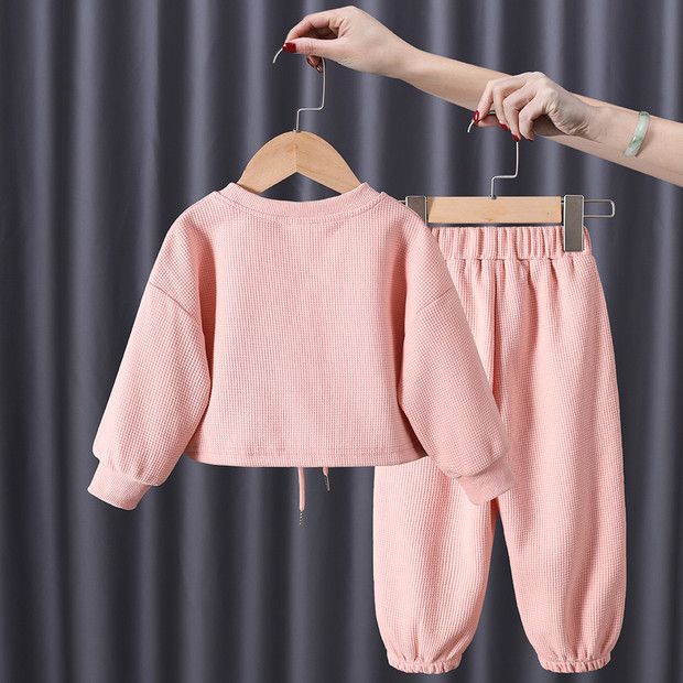 Ensemble hoodie pullover ours fille coréen – rose/gris