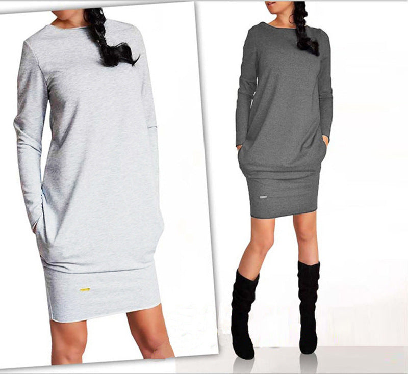 Jupe hanche unie en coton – style simple et confortable