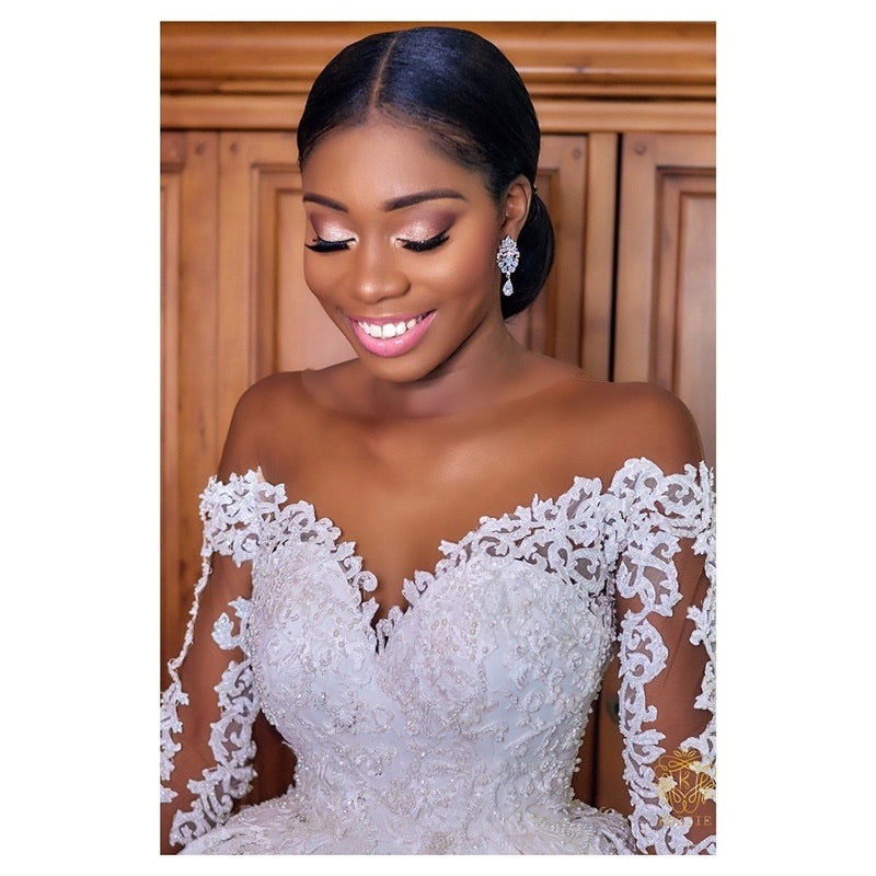 ROBE DE MARIÉE PERSONNALISÉE DENTELLE BLANC PERLES – COUPE 3D SUR MESURE