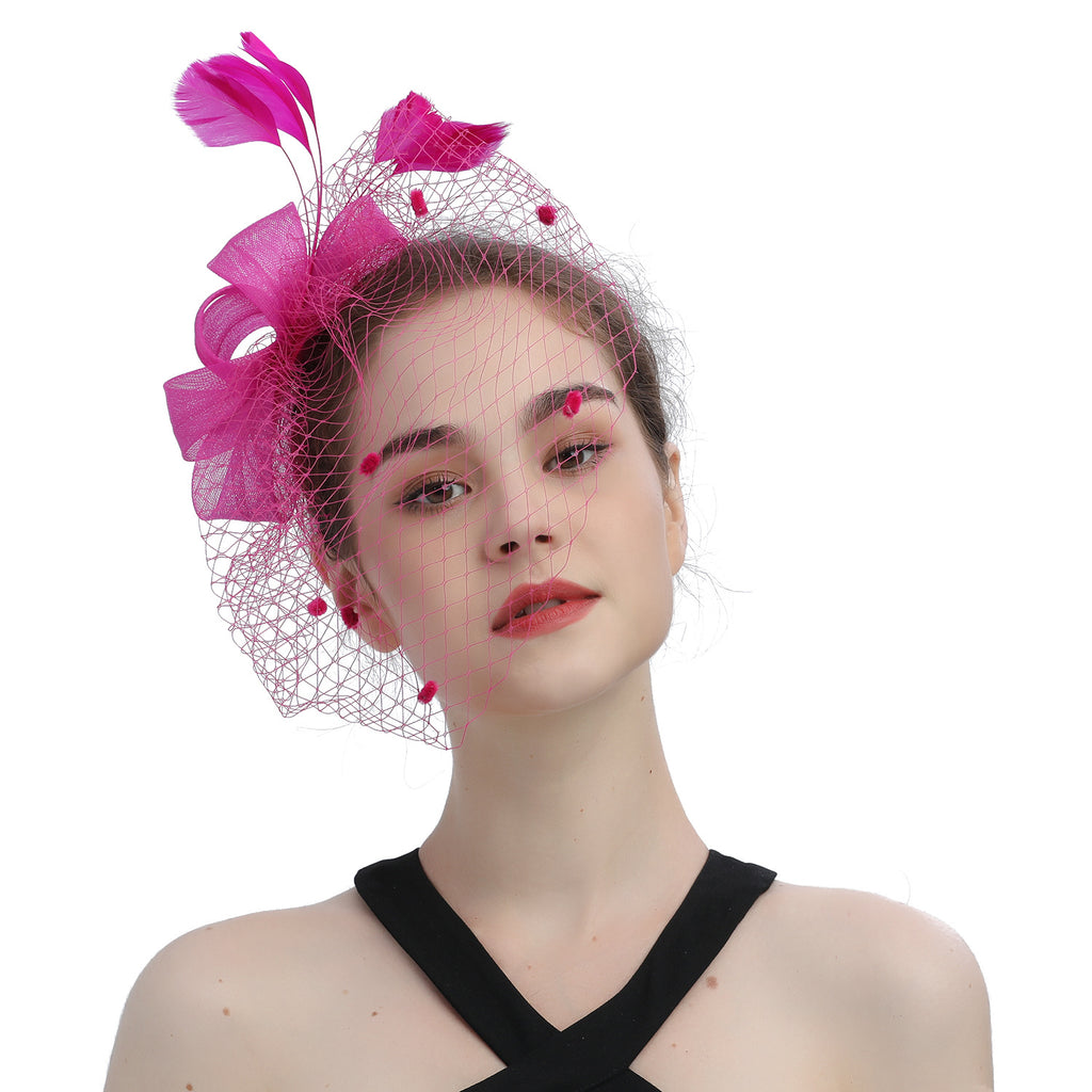 VOILE MARIÉE NOEUDS CHEVEUX CHAPEAU FASCINATEUR FLEURS FILET PAPILLONS