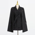 Blazer cape ample sans manches patchwork pailleté – rose rouge/noir femme