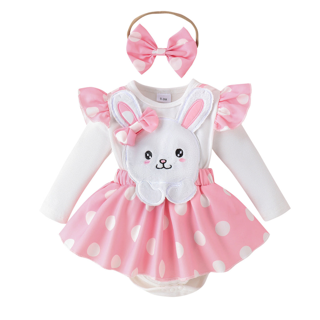 Combinaison lapin bébé fille manches longues blanc + bonnet