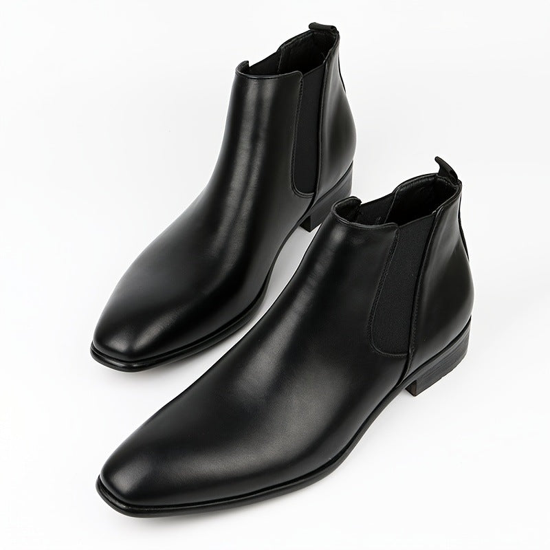 Bottes cheville homme style britannique décontracté – slip-on noir/marron/bordeaux