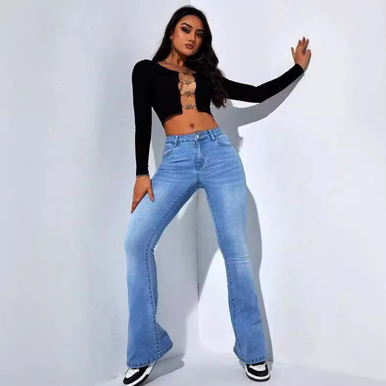 Jeans Femme Taille Haute Jambe Droite – Effet Amincissant et Flatteur Streetwear