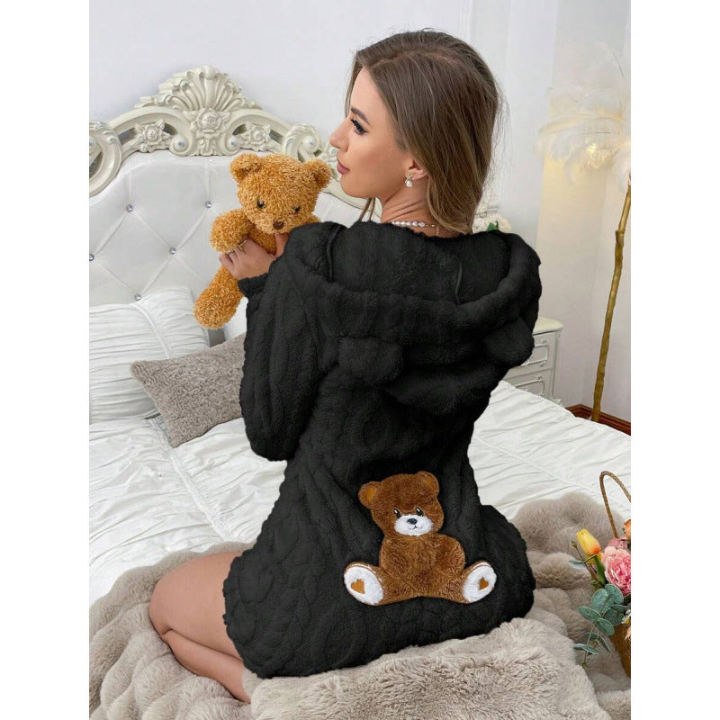 VÊTEMENT DE NUIT FEMME TENDANCE – PYJAMA UNE ÉPAULE VELLOURS SUÉDÉ MAXI