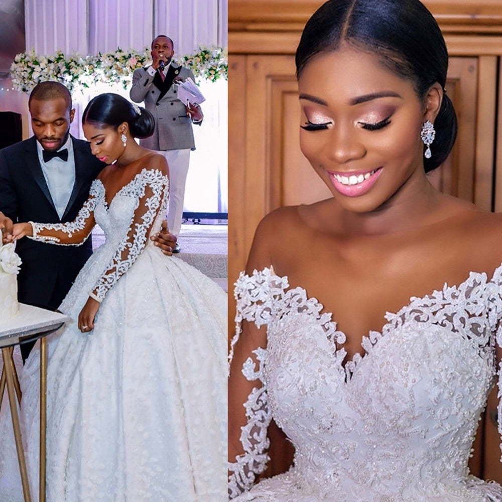 ROBE DE MARIÉE PERSONNALISÉE DENTELLE BLANC PERLES – COUPE 3D SUR MESURE