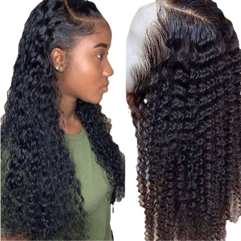 Perruque lace front brésilienne kinky curly 150% – cheveux naturels 8-24 pouces